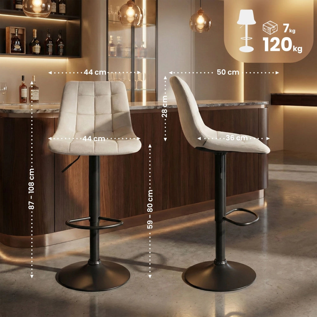 Sgabello da bar in velluto Mapun 1