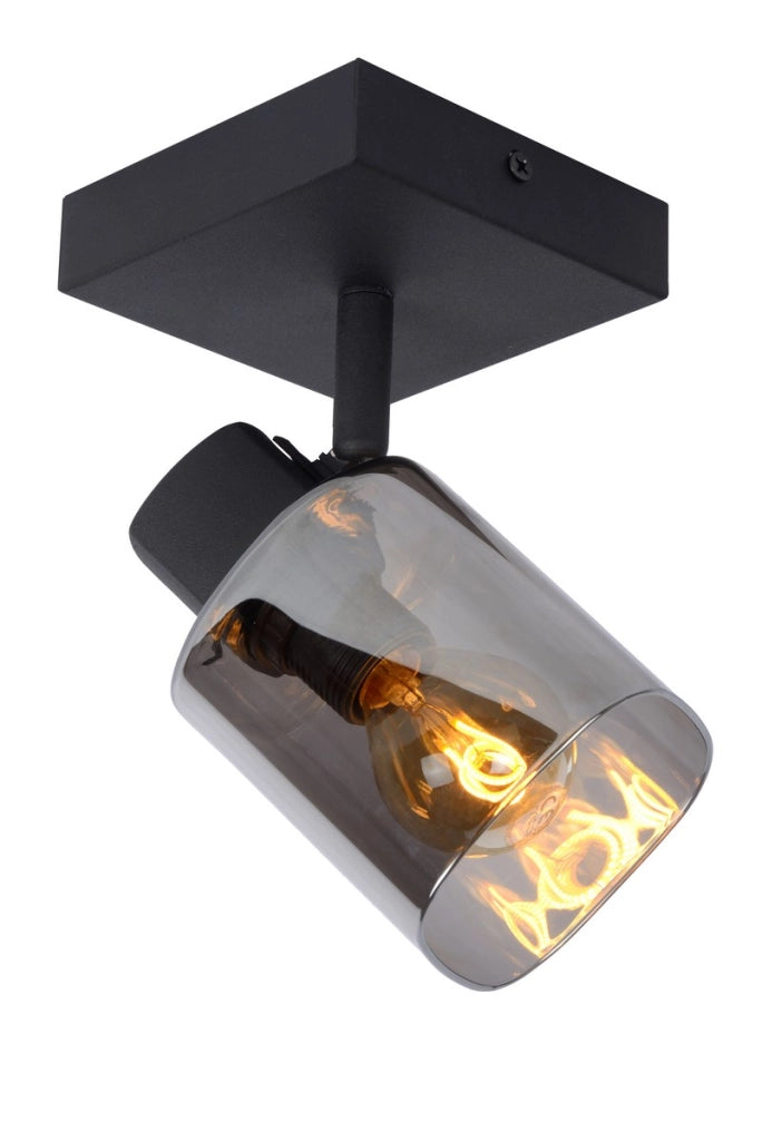 Faretto soffitto Alion Lucide E14 25W nero vetro 10cm