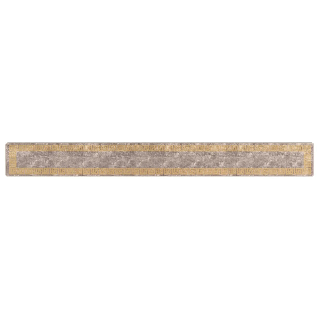 Runner Tappeto MARSA Grigio 50 x 450 cm Poliestere e PVC