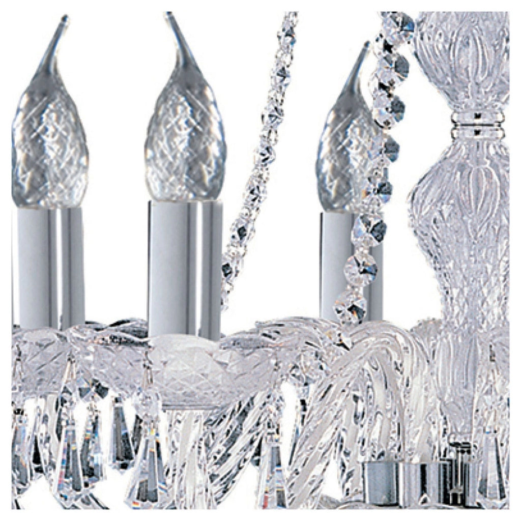Lampadario Hale 8Lt - Metallo cromato e cristallo trasparente