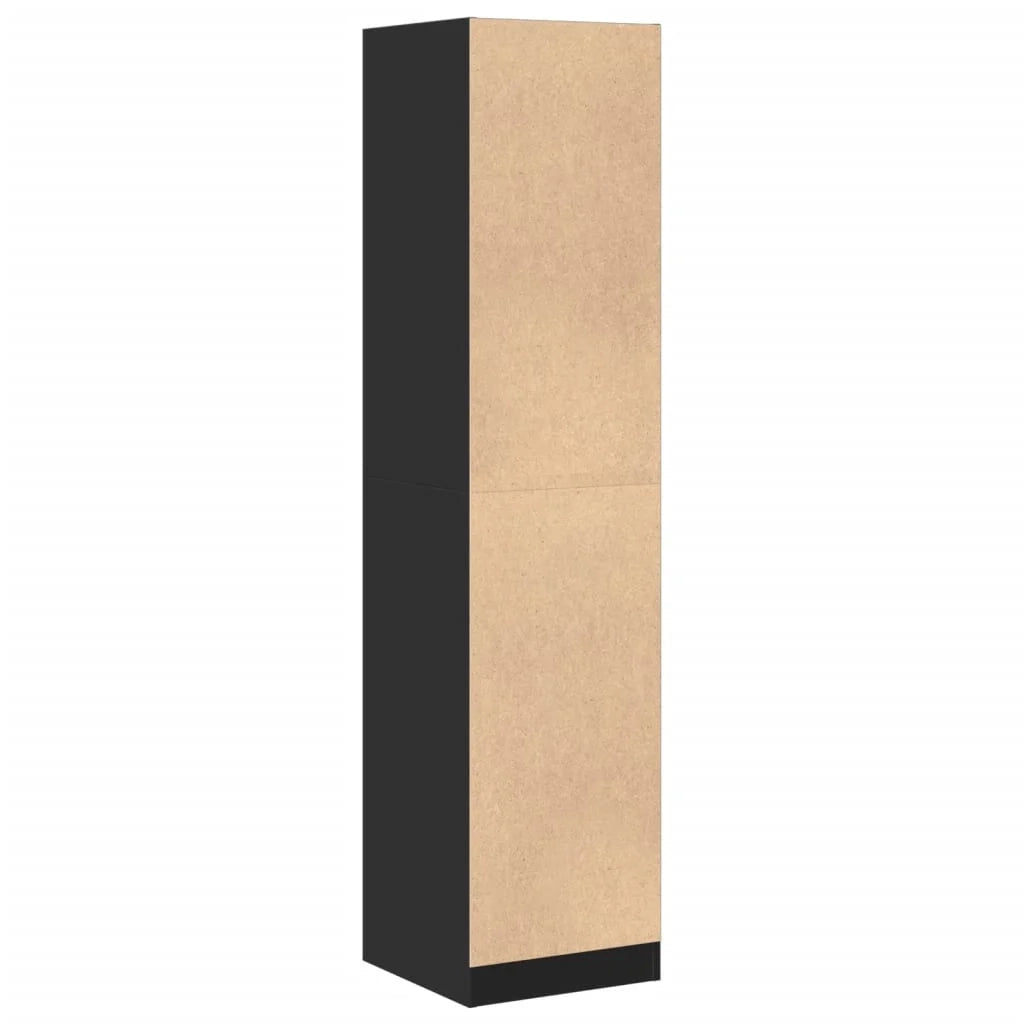 Mobiletto multiuso per farmacia contenitore 40 x 41 x 174 cm stile moderno legno ingegnerizzato nero 02_0055668