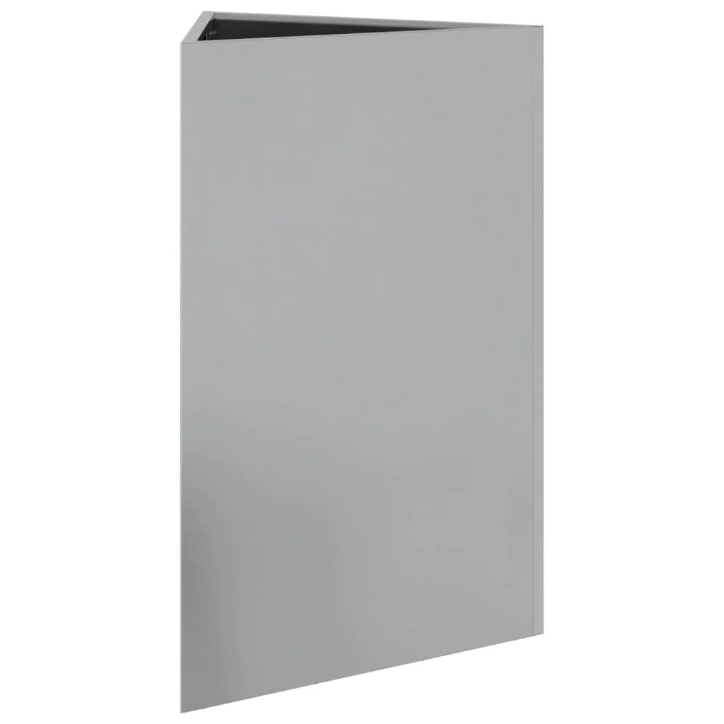 Fioriera rialzata per piante fiori giardino terrazze set da 2 triangolare 50 x 43 x 75 cm acciaio zincato argento 02_0039108