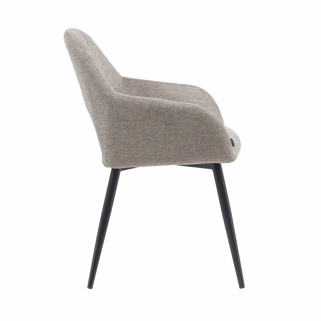 LÚZETE - SEDIA IMBOTTITA BEIGE GAMBE NERE ROWAN