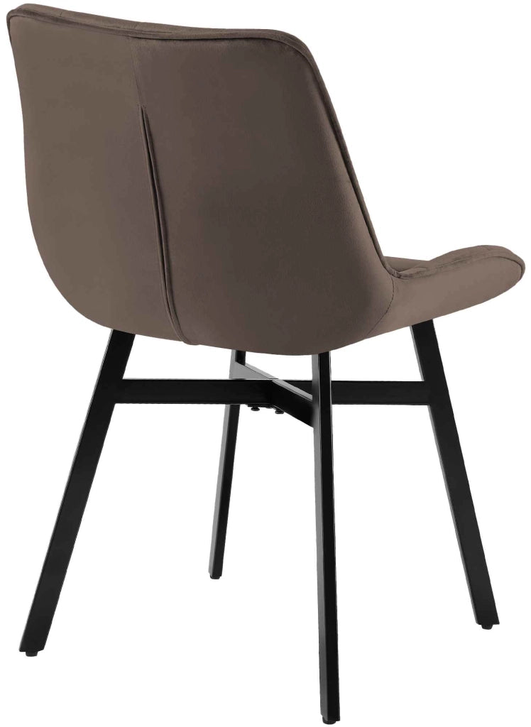 Sedia da Pranzo Colby marrone,Velluto