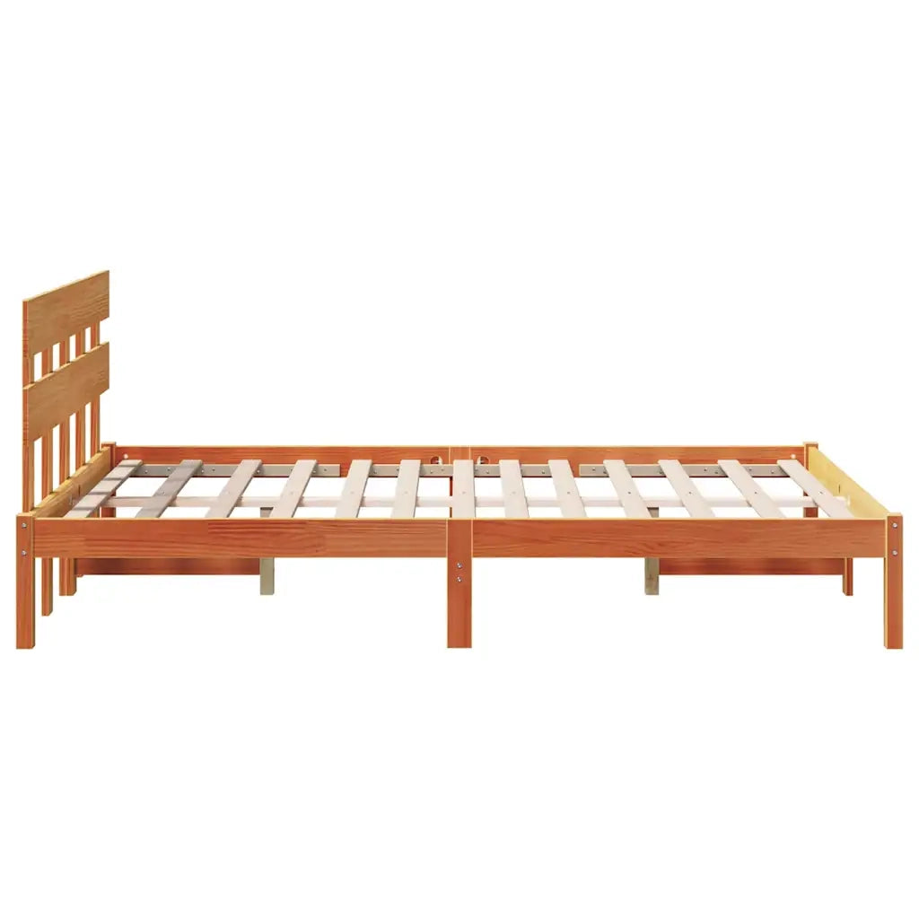 Struttura del letto Marrone 135 x 190 cm Legno massello di pino