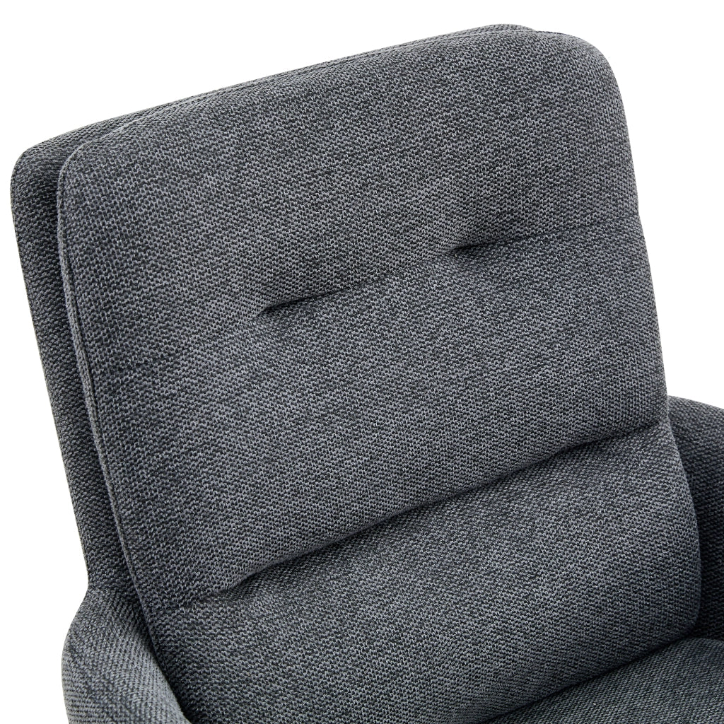 SEDIA Girevole 360° Set da 2 pezzi 85 cm Tessuto Grigio scuro e Metallo Nero
