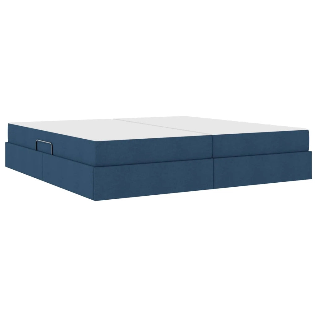 Letto con contenitore e materasso Blu 200 x 200 cm Poliestere 3399687