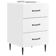 Comodino | Armadio da Notte | Mobiletto da notte con cassetto Bianco Lucido 43 x 41 x 66,5 cm