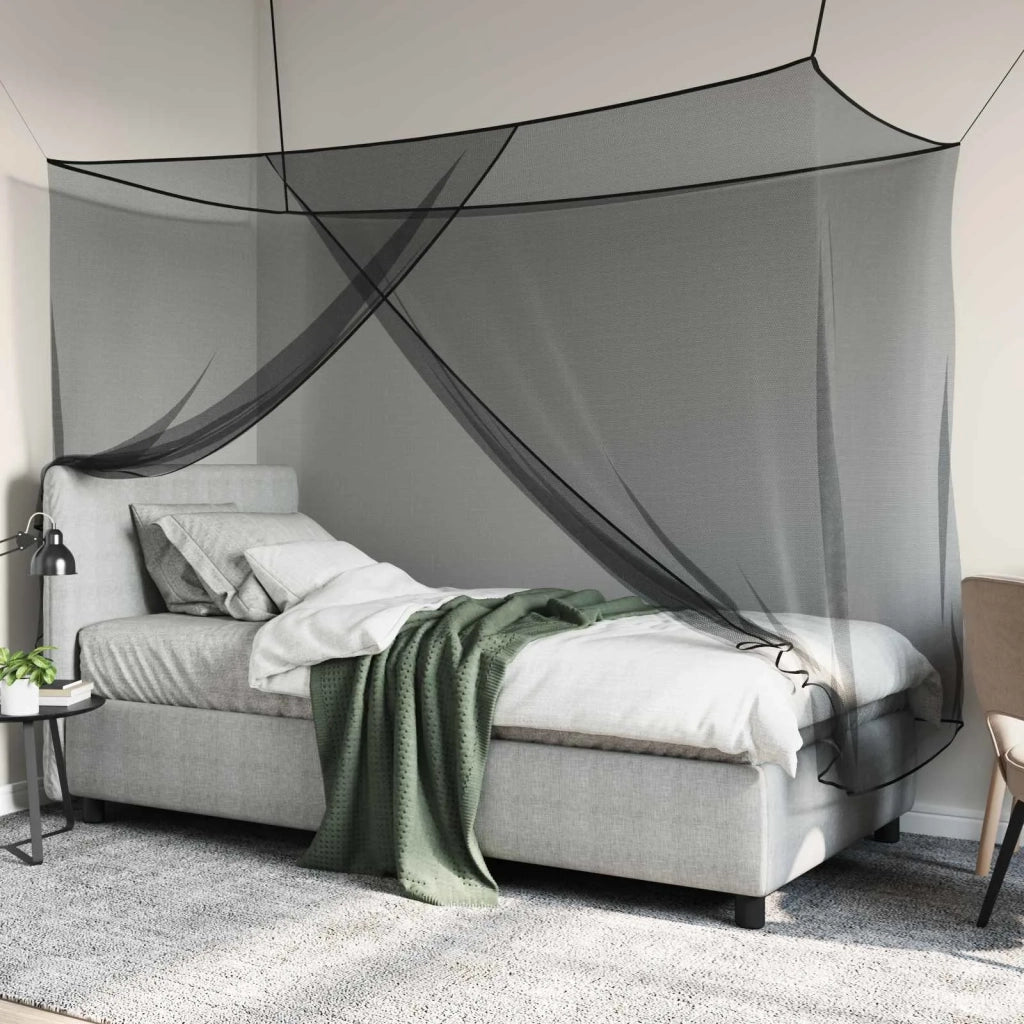 Zanzariera per letto 156 maglia 3 pcs Nero Poliestere 42033573