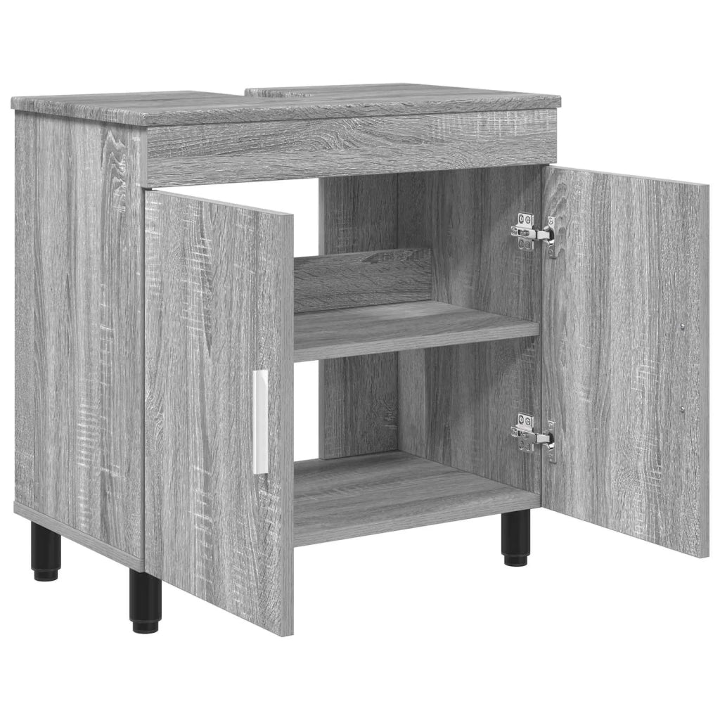 Mobiletto da bagno Sonoma grigio 60 x 35 x 60 cm 889401