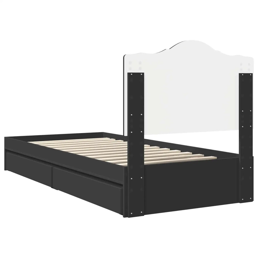 Letto con Contenitore Nero 90 x 190 cm Legno multistrato 3413549