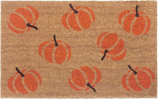 Mat di ingresso per Halloween - Mat di ingresso per esterno - Colore pompon - Antiscivolo - Mat di ingresso per ingresso/terrazzo - 45 x 75 cm