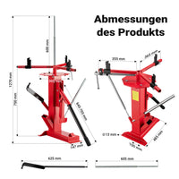 Smontagomme universale manuale per pneumatici fino a 21" auto e moto