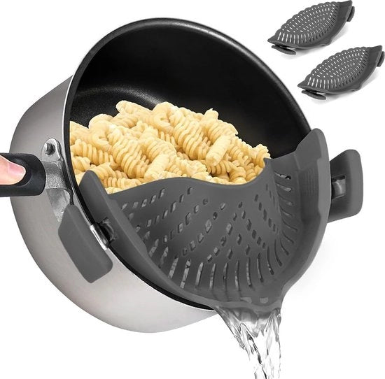 Siliconen Klikzeef, 2 pezzi, Zeef per Cucina, Zeef per Aria, Accessorio per Appendere, Zeef per Tazza, Resistentente al Calore, Siliconen, Zeef per Cibo, Resistentente alla Lavastoviglie, Zeef per Cucina per Tutti i Panni.
