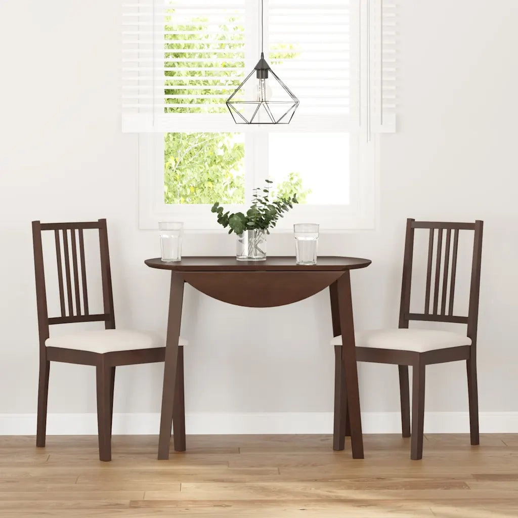 vidaXL Sedie da Pranzo con Cuscini 2pz Marrone Legno Massello di Hevea