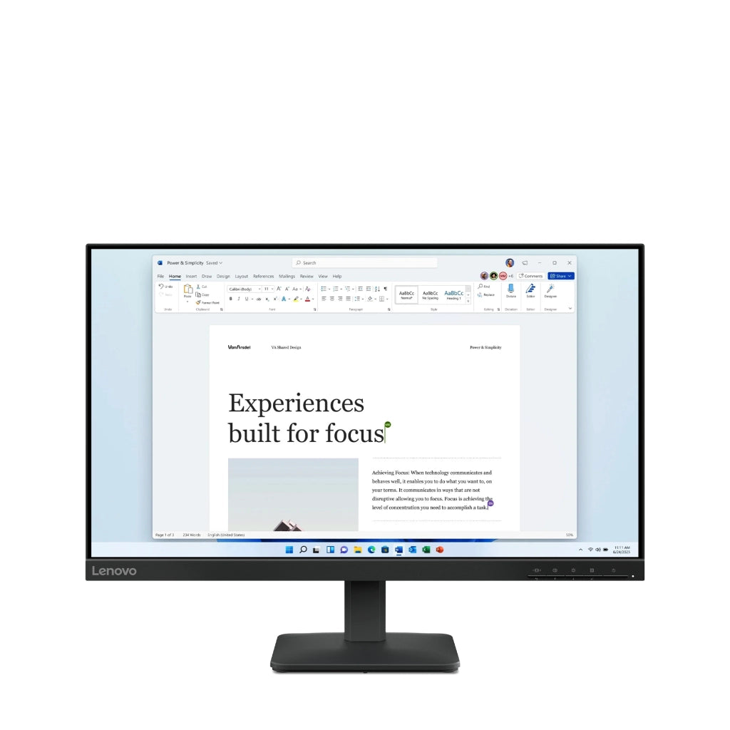 Lenovo monitor 68c2kac1eu / l24-4e nero (24 )