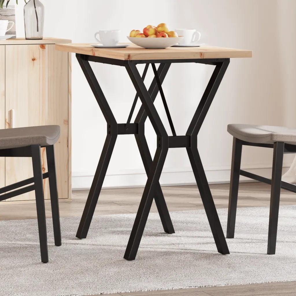 Tavolo da Pranzo Telaio a Y 80x50x75,5 cm Legno Pino e Acciaio