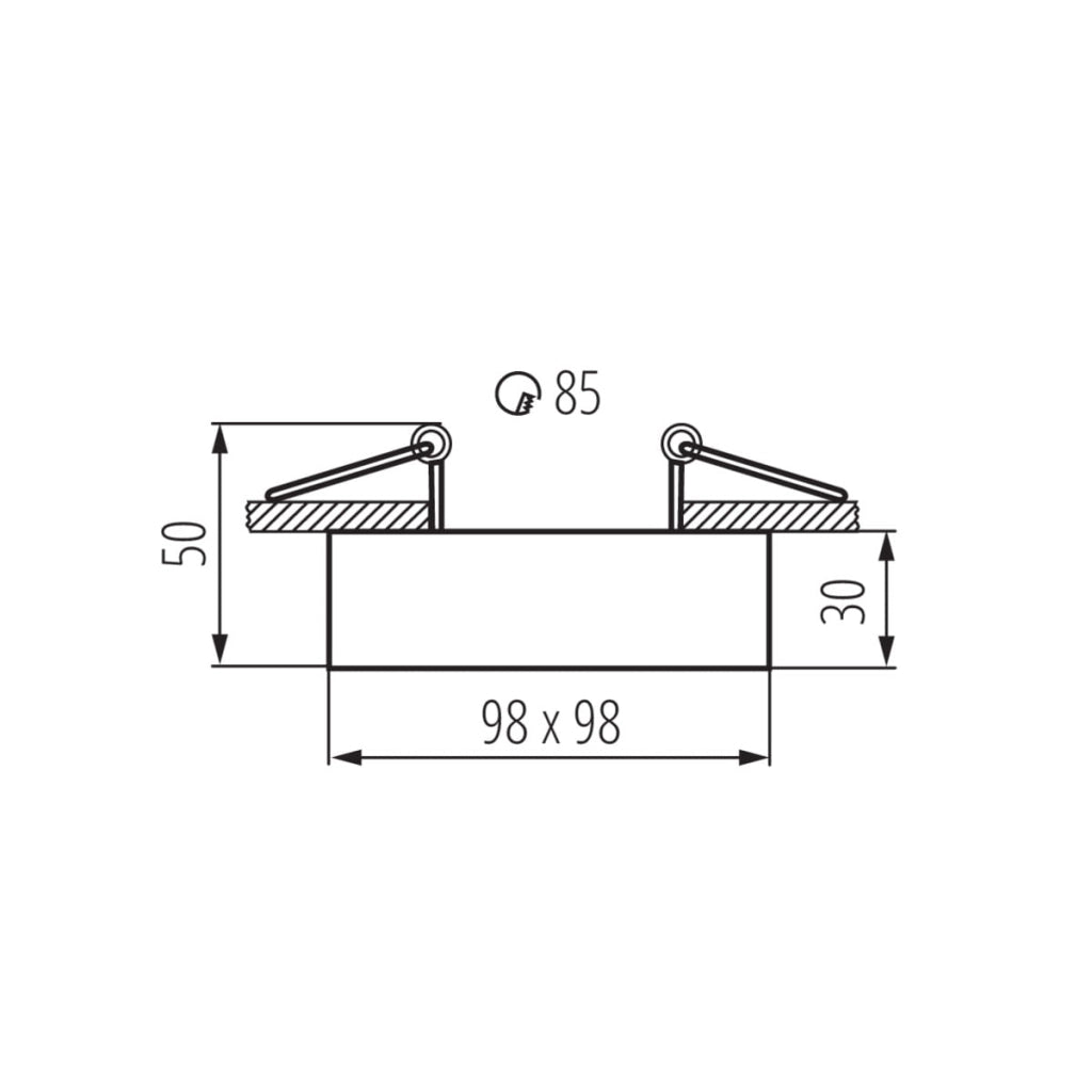 Faretto da soffitto Kanlux MINI GORD quadrato nero GU10