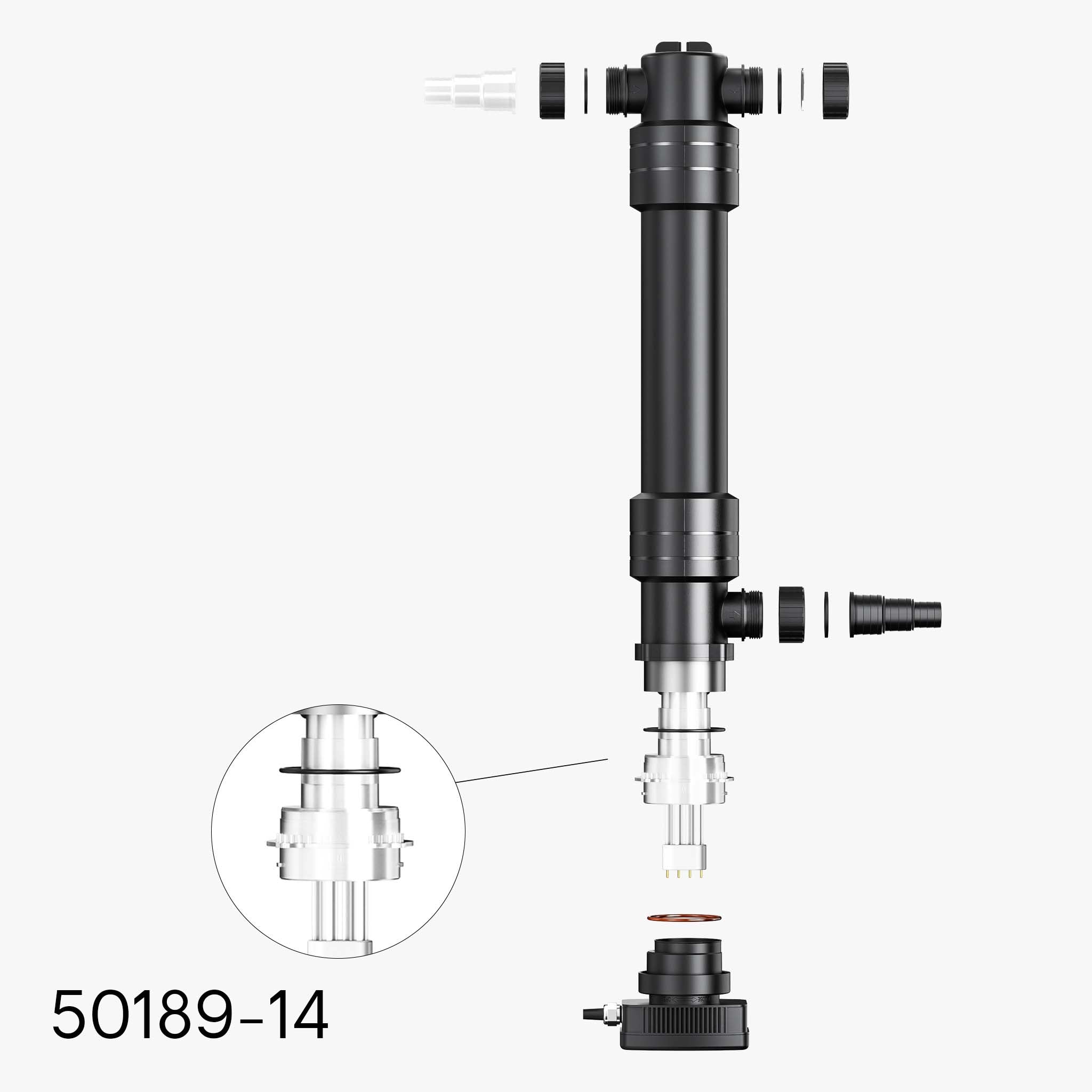 Tubo di vetro al quarzo di ricambio per chiarificatore per laghetto CUV-655 UVC