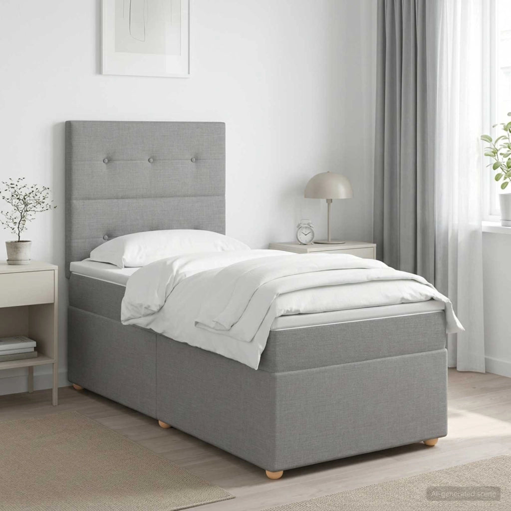 Letto box spring con materasso Grigio Chiaro 100 x 200 cm 3453816