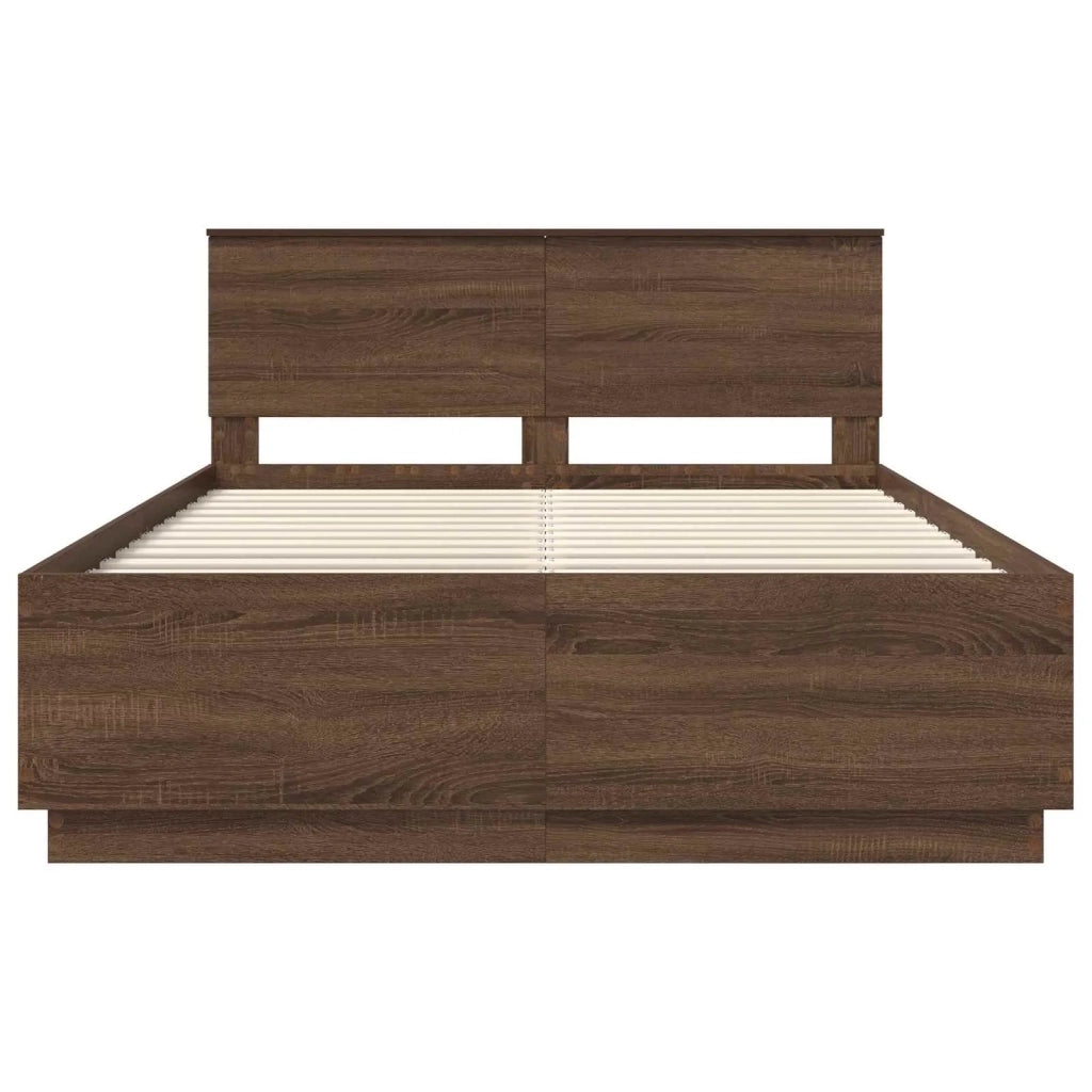 Struttura del letto con testiera Rovere Marrone 150 x 200 cm