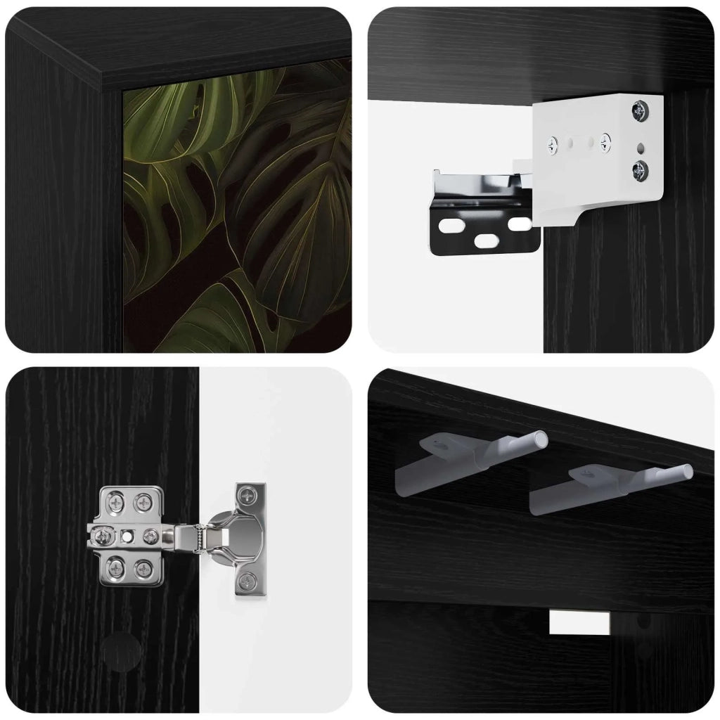 Mobile TV da Parete ELBURG 69 x 33 x 40 cm Rovere Nero 8007118