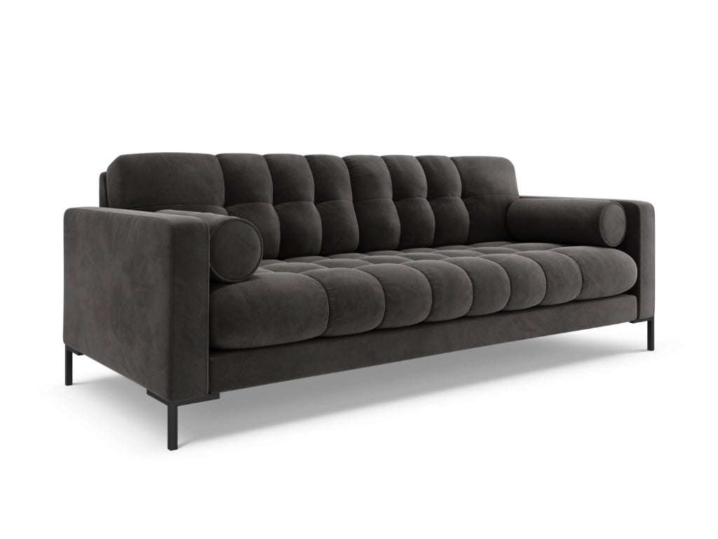 Cosmopolitan Design - Divano "Bali" 3 posti in velluto grigio scuro 