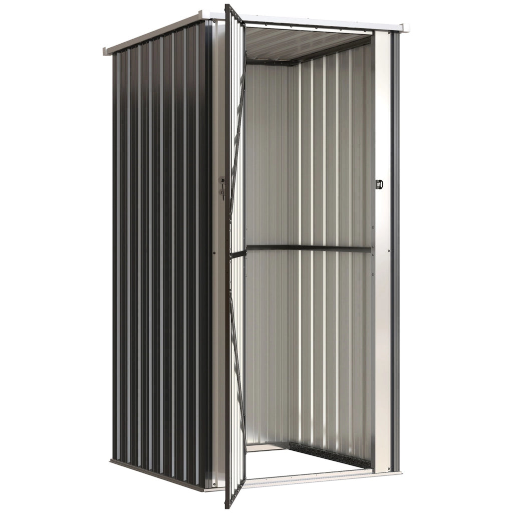 Armadio da Giardino con Porta Bloccabile ¨C zephmum ¨C Grigio Antracite 83x89x163cm