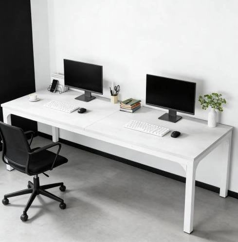 Tavolo da conferenza rettangolare bianco 200 x 70 x 75 cm