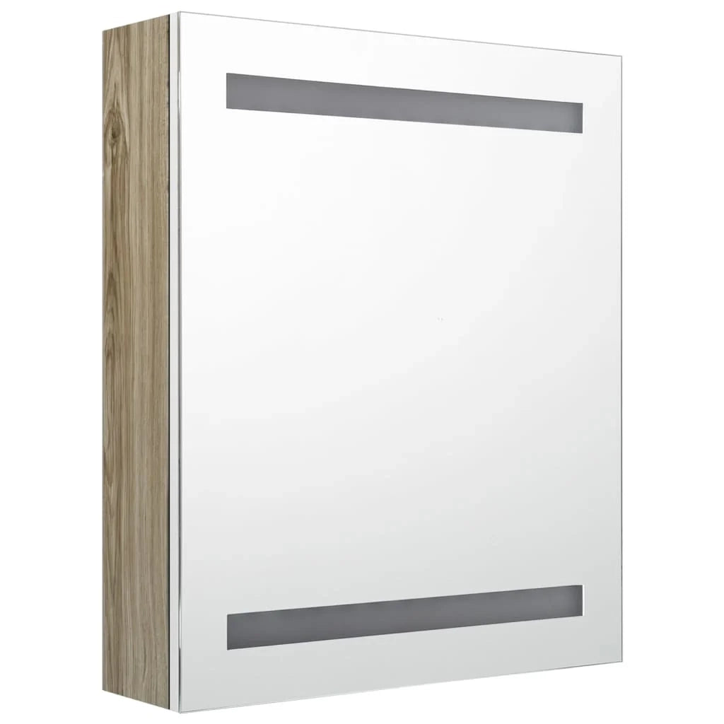 Mobile da bagno con specchio LED 50 x 14 x 60 cm rovere 02_0006590