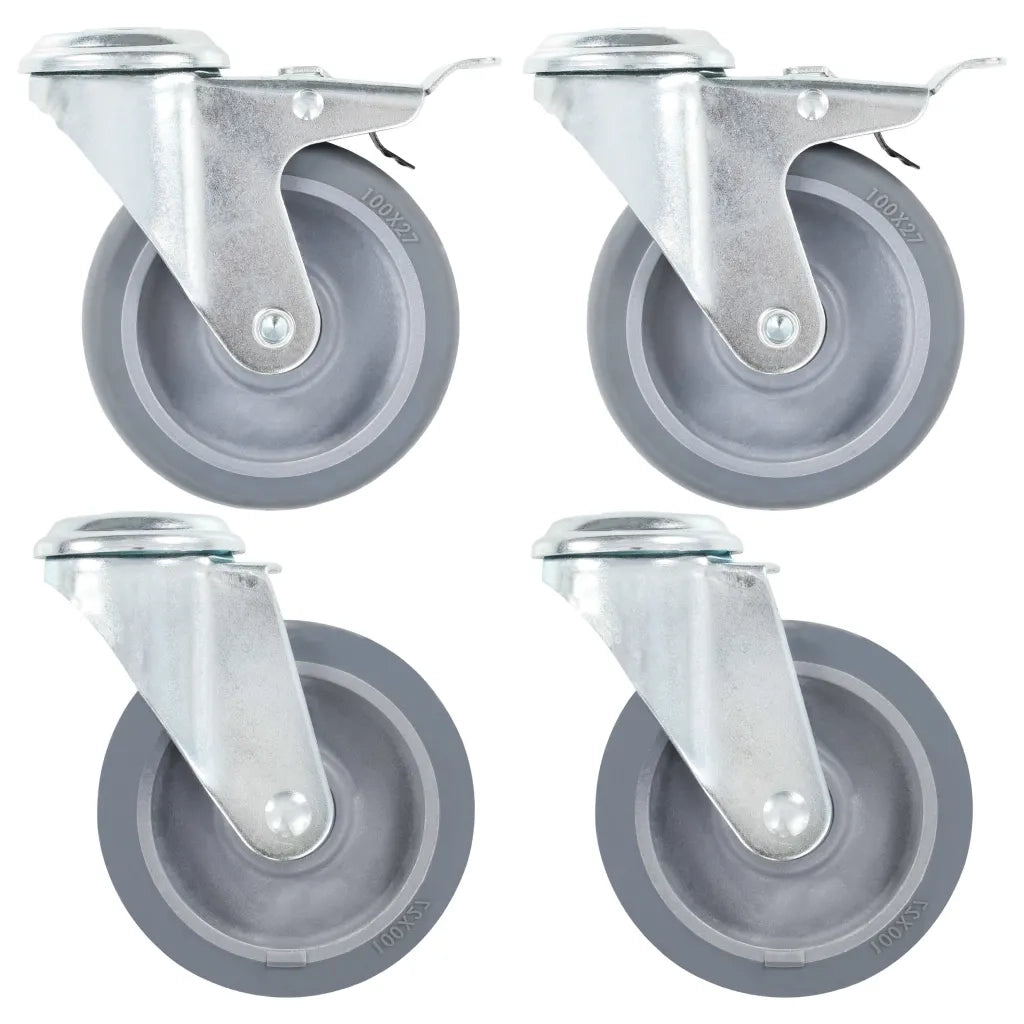 Ruote Girevoli con Foro per Bulloni 4 pz 100 mm cod mxl 67687