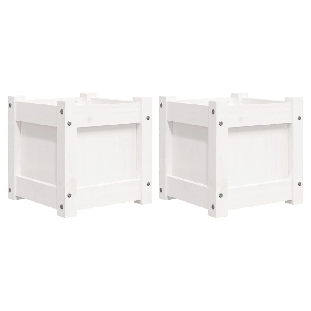 Fioriera aiuola rialzata fioriera aiuola giardino terrazza set da 2 legno massello di pino bianco 02_0039035