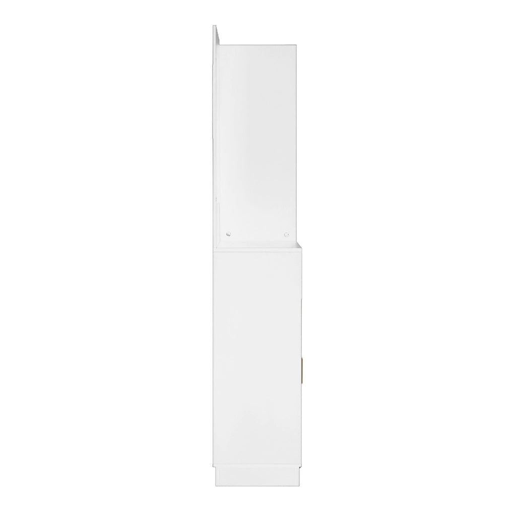 Guardaroba da ingresso 110x33x185.5 cm con scarpiera; specchio e panca bianco