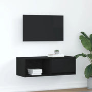Mobile Porta TV Rovere Nero 80x31x25,5 cm in Legno Multistrato 861456