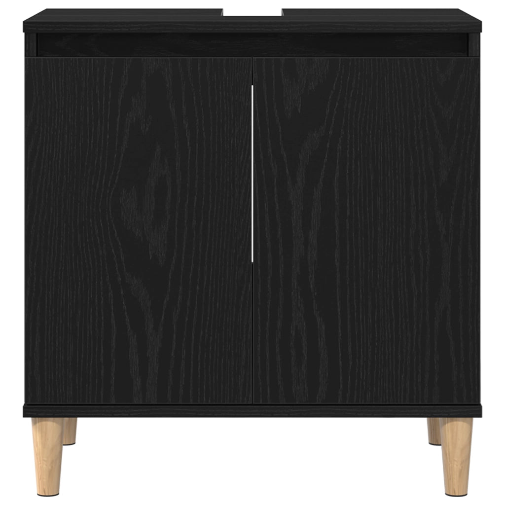 Mobile Lavabo Nero Rovere 58x33x60 cm Legno Ingegnerizzato