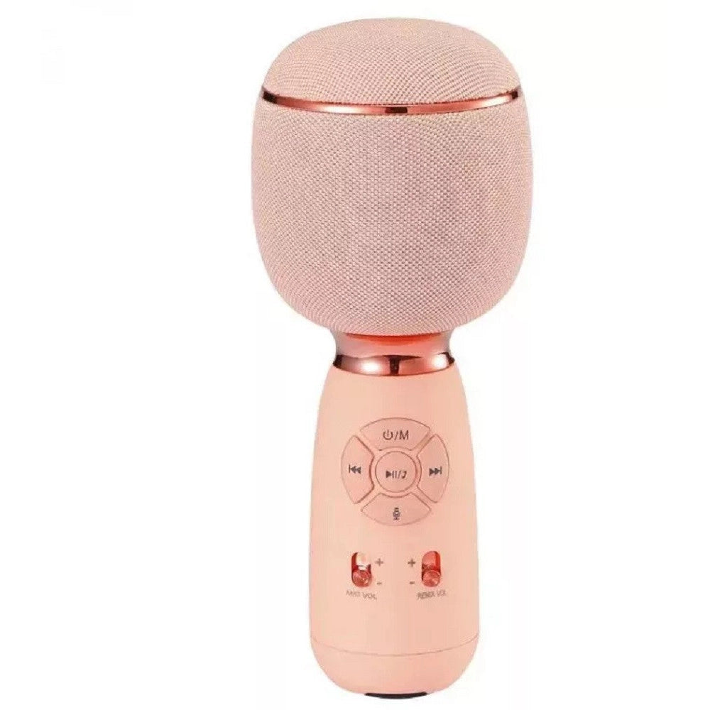 Trade Shop - Microfono Altoparlante Wireless Bt Portatile 4 In 1 Per Karaoke Effetti Vocali Q-mc1885 -