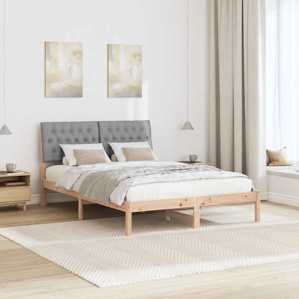 Letto con Testiera Rivestita con testiera Marrone 150 x 200 cm