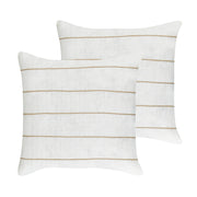 Set di 2 cuscini in lino e cotone con motivo a righe Bianco e beige 50 x 50 cm accessori salotto