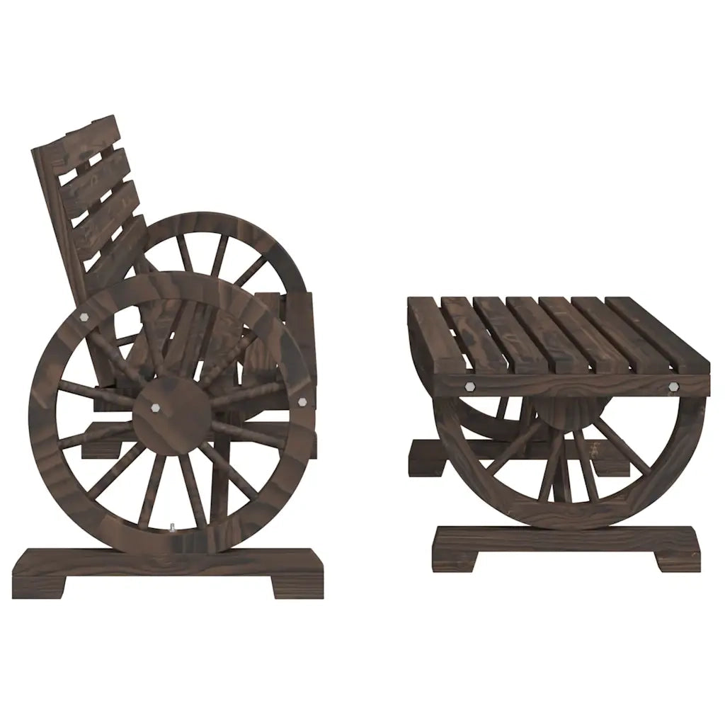 Set Salotto da Giardino 4 pz in Legno Massello di Abete 3207132