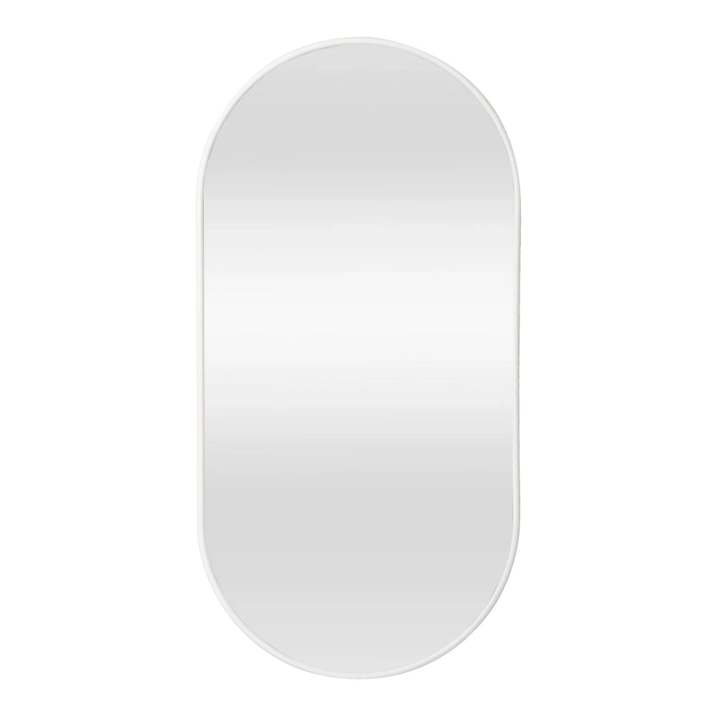 Specchio da parete ovale 40 x 80 cm bianco opaco 03_0007954