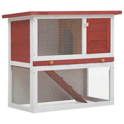 Conigliera per Esterni con 1 Porta Rosso in Legno cod mxl 54292