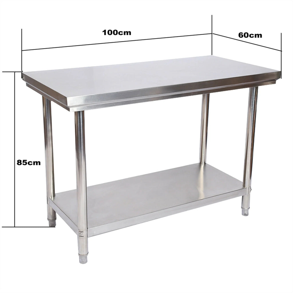 Tavolo da lavoro in acciaio inox tavolo da giardino 100 x 60 cm 16_0002502