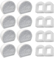 Filtro sostitutivo e spugne adatte per bacini per gatti - Adatto per fontane Drinkwell 1/2 galloni, 1 gallone, 2 galloni, Avalon, Pagoda, Sedona e Seascape, pacchetto da 8+8 unità.
