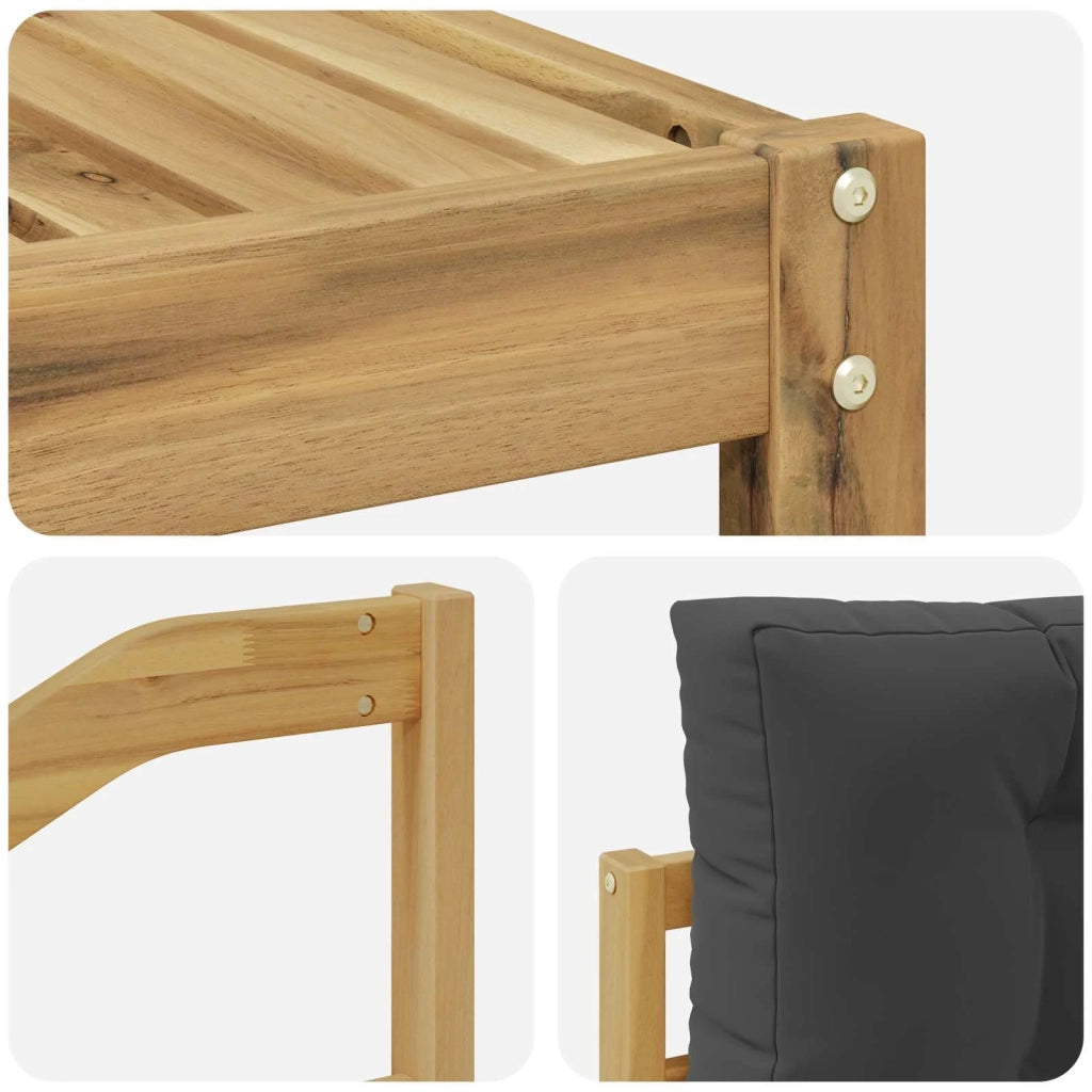 Set di divani da esterno 5 pz Bianco e Antracite Poliestere 3386426