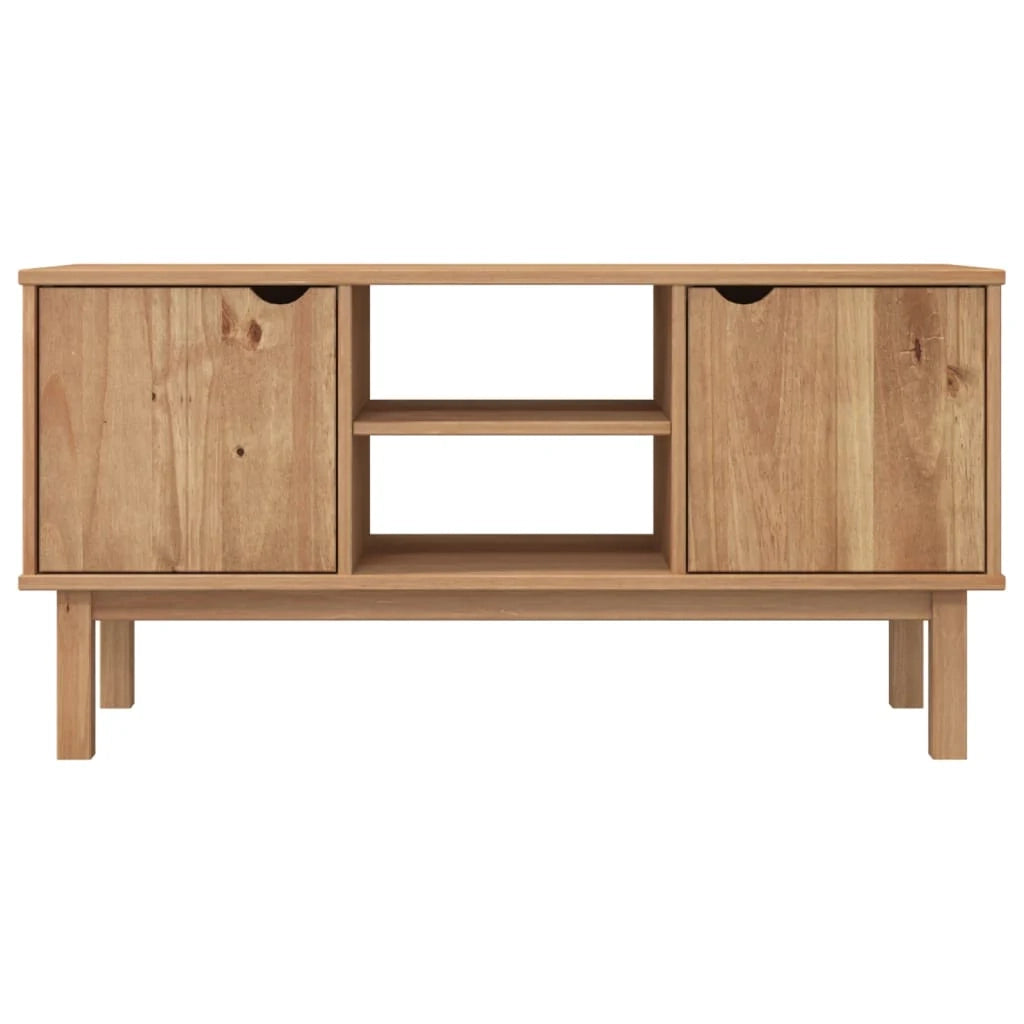 Mobile TV multimediale scaffale TV credenza mobile TV sala da pranzo soggiorno camera da letto 113,5 x 43 x 57 cm legno di pino massiccio marrone 02_0028276
