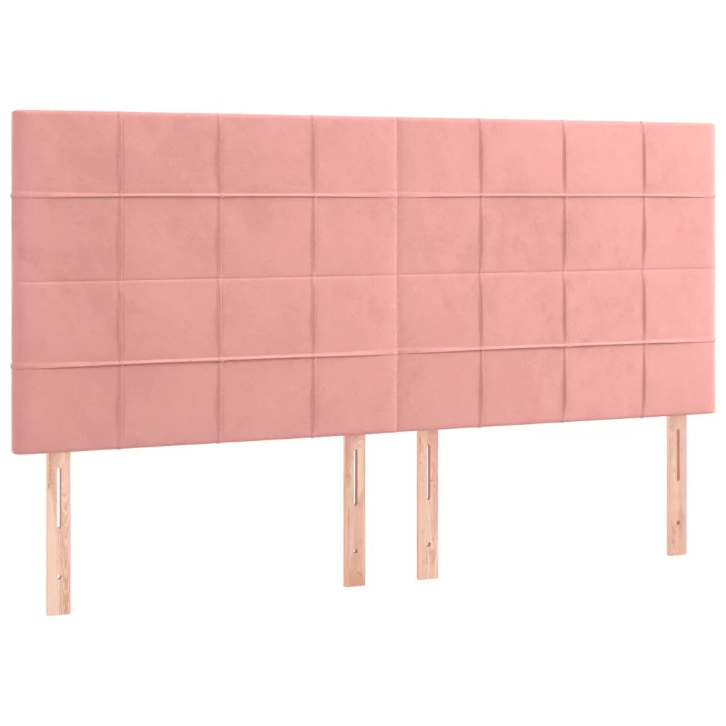 Giroletto con Testiera-Struttura Letto con testiera Rosa 180x200 cm in Velluto 519033