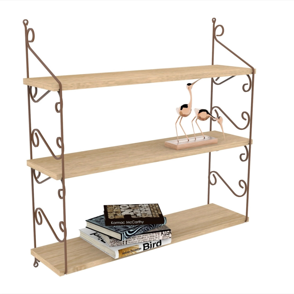 Scaffale da parete in legno "Seramoni" 72 x 20 x 80 cm - Rovere