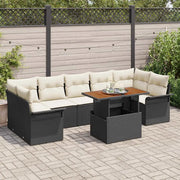 Set Divano da Giardino con cuscino 8 pcs Nero e crema 3349298