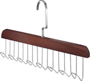 Riemhouder per parete, support per stropdas in legno, 2-in-1 parete, con 8 ganci, grande capacità, spazievenditore, per l'archiviazione di cinture, cravatte, reggisen, tank top, sciarpe, cappelli e accessori.