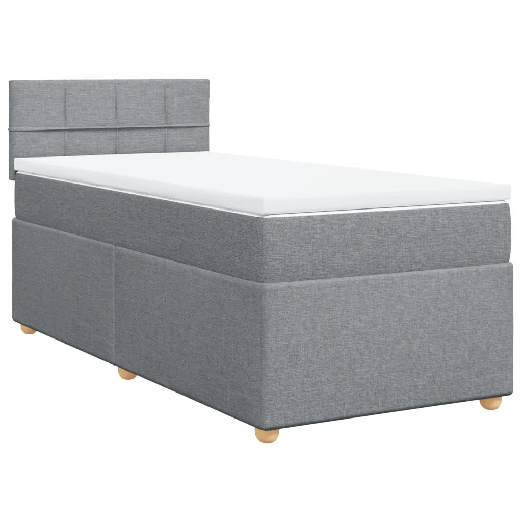 Giroletto a Molle con Materasso Grigio Chiaro 90x190 cm Tessuto
